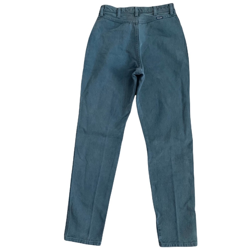 Vintage Wrangler High Waist Pocketless / V Seam Back Teal Blue Green Jeans USA